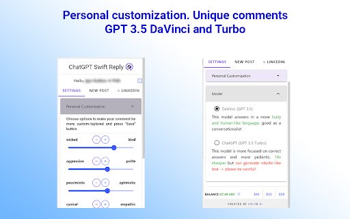Swift Reply ChatGPT for LinkedIn: replies +  from Chrome web store to be run with OffiDocs Chromium online