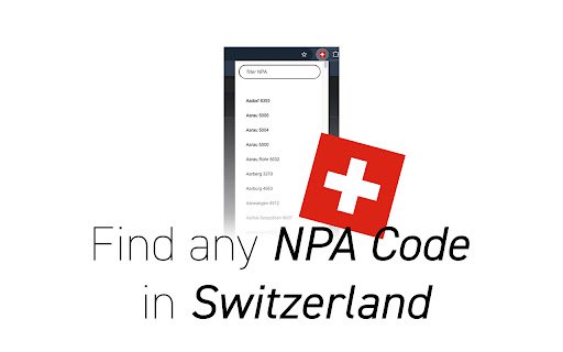 Swiss NPA List  from Chrome web store to be run with OffiDocs Chromium online