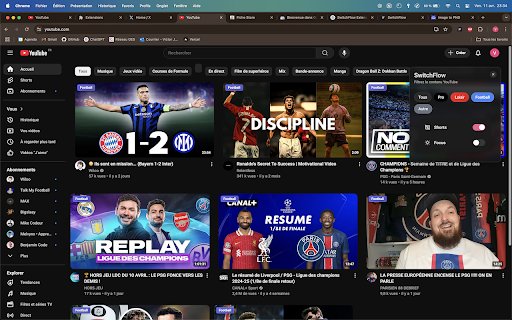 SwitchFlow  from Chrome web store to be run with OffiDocs Chromium online