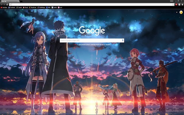 Le thème Sword Art Online Sunset de la boutique en ligne Chrome sera exécuté avec OffiDocs Chromium en ligne