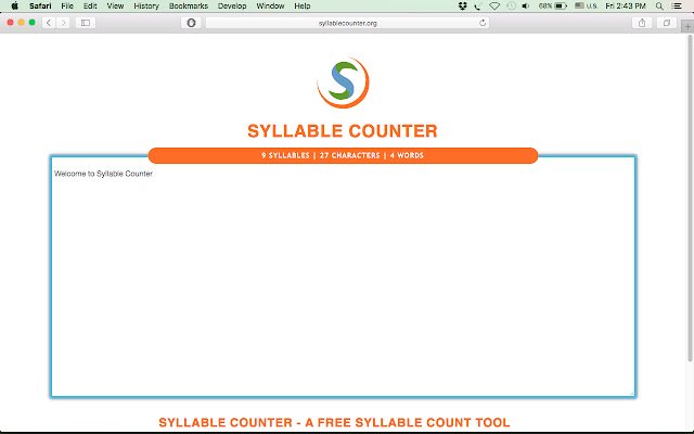 Chrome ウェブストアからの Syllable Counter を OffiDocs Chromium online で実行
