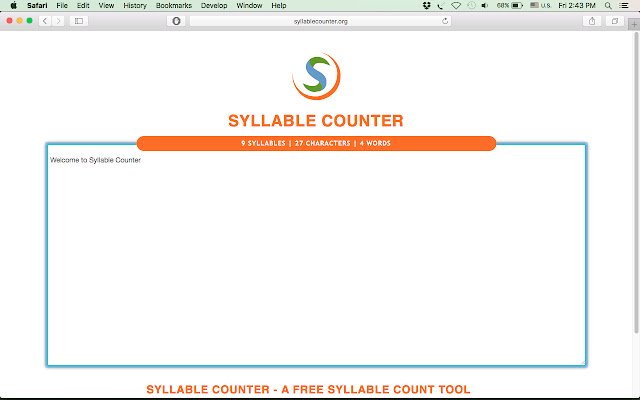 Syllable Counter ຈາກຮ້ານເວັບ Chrome ທີ່ຈະດໍາເນີນການກັບ OffiDocs Chromium ອອນໄລນ໌