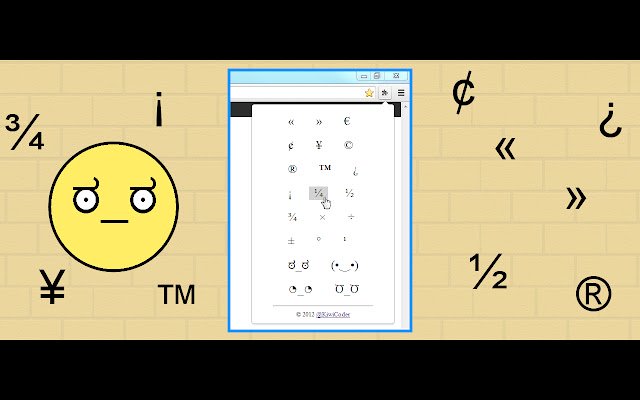 Symbols for pasting  from Chrome web store to be run with OffiDocs Chromium online