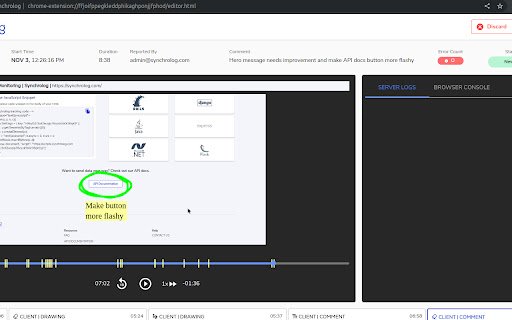 Synchrolog Debugging Screen Recorder  from Chrome web store to be run with OffiDocs Chromium online