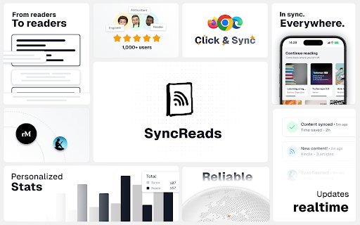 SyncReads one place for your web  from Chrome web store to be run with OffiDocs Chromium online