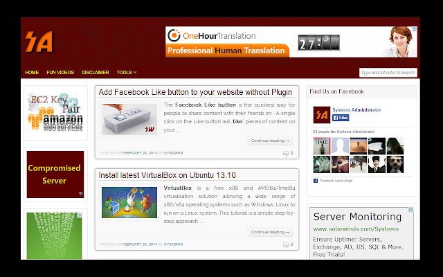 Sysadmin Blog App  from Chrome web store to be run with OffiDocs Chromium online