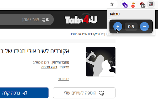 Tab3U  from Chrome web store to be run with OffiDocs Chromium online