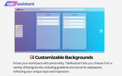 TabAssistant Newtab Todo  Task List  from Chrome web store to be run with OffiDocs Chromium online