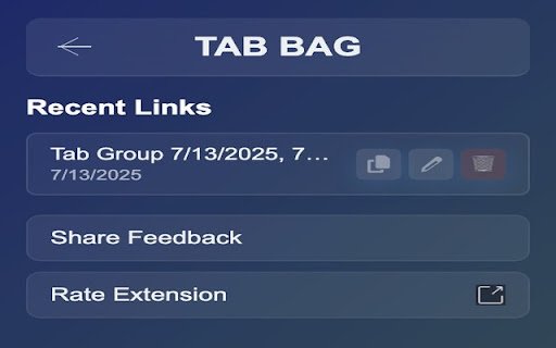 TAB BAG  from Chrome web store to be run with OffiDocs Chromium online
