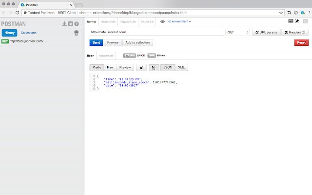 Tabbed Postman REST Client  from Chrome web store to be run with OffiDocs Chromium online