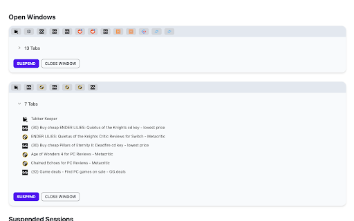 Tabber Keeper  from Chrome web store to be run with OffiDocs Chromium online