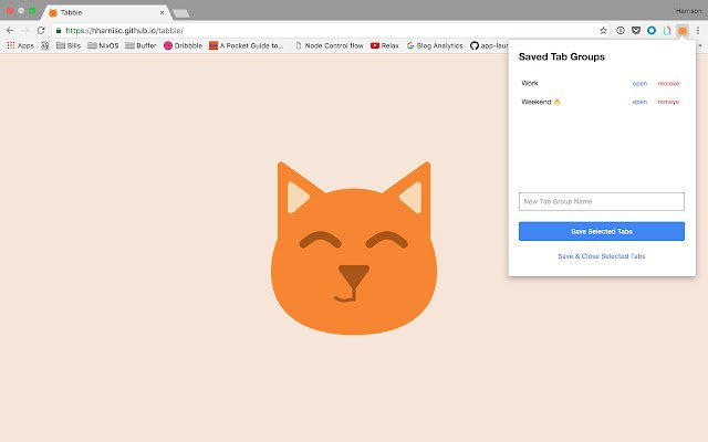 Tabbie dari kedai web Chrome untuk dijalankan dengan OffiDocs Chromium dalam talian