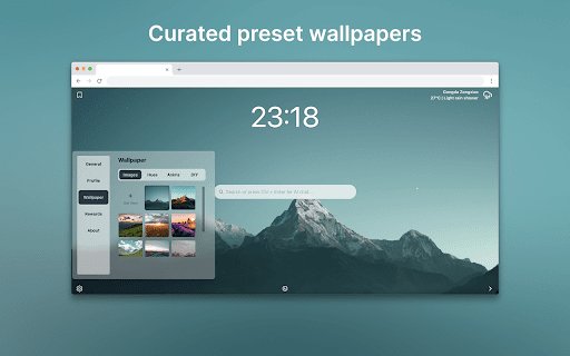 Tabby: AI New Tab  from Chrome web store to be run with OffiDocs Chromium online