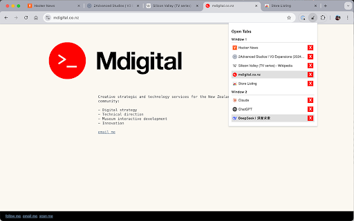 Tab Cleaner  from Chrome web store to be run with OffiDocs Chromium online