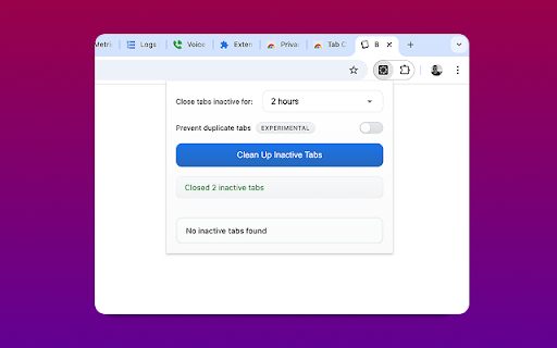 Tab Cleanup  from Chrome web store to be run with OffiDocs Chromium online