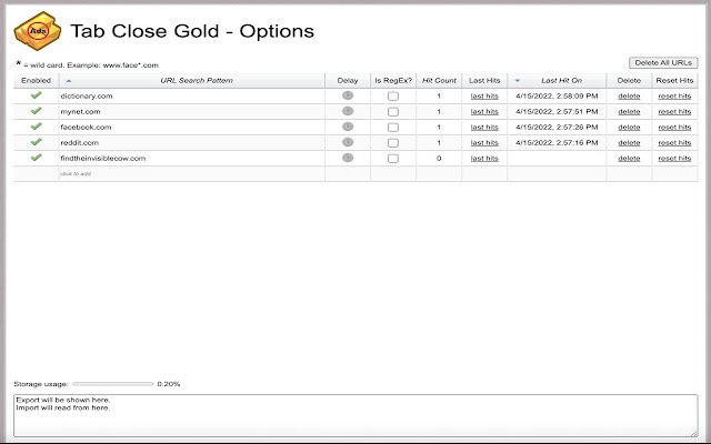 Tab Close Gold from Chrome web store 与 OffiDocs Chromium online 一起运行