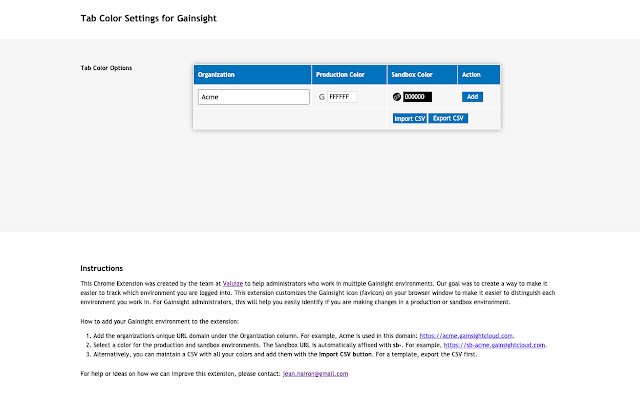 Tab Color Settings for Gainsight  from Chrome web store to be run with OffiDocs Chromium online