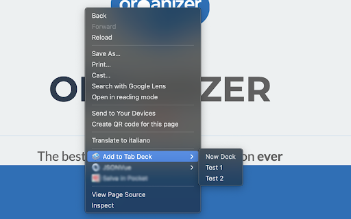 TabDeck Manage your workspaces with tabs  from Chrome web store to be run with OffiDocs Chromium online