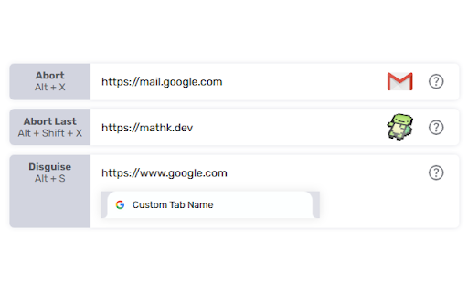 Tab Disguiser  from Chrome web store to be run with OffiDocs Chromium online