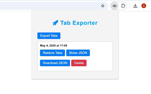 Tab Exporter  from Chrome web store to be run with OffiDocs Chromium online