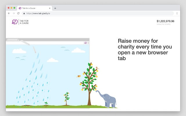 Tab for a Cause  from Chrome web store to be run with OffiDocs Chromium online