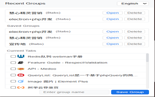 Tab Group Manager  from Chrome web store to be run with OffiDocs Chromium online