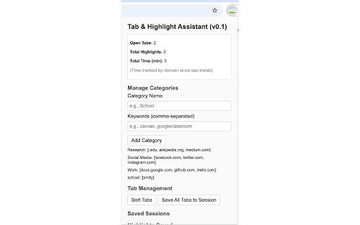 Tab  Highlight Assistant  from Chrome web store to be run with OffiDocs Chromium online