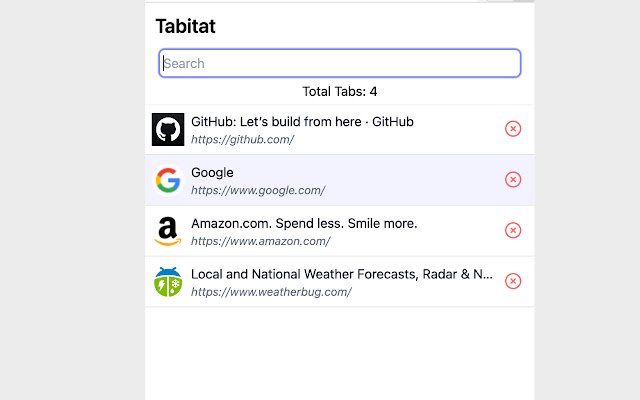 Tabitat  from Chrome web store to be run with OffiDocs Chromium online