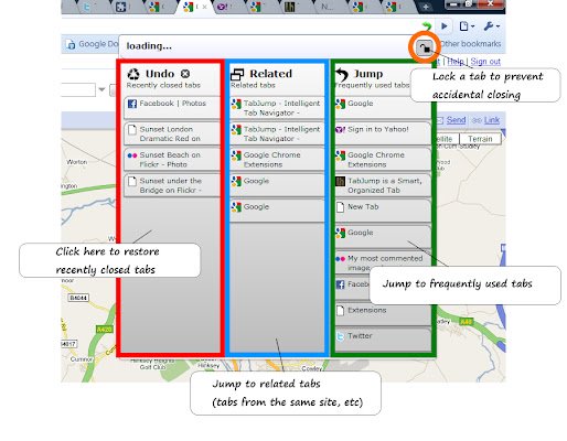 TabJump Intelligent Tab Navigator din magazinul web Chrome va fi rulat cu OffiDocs Chromium online
