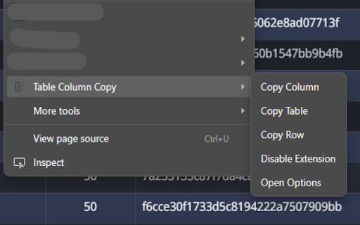 Table Column Copy  from Chrome web store to be run with OffiDocs Chromium online