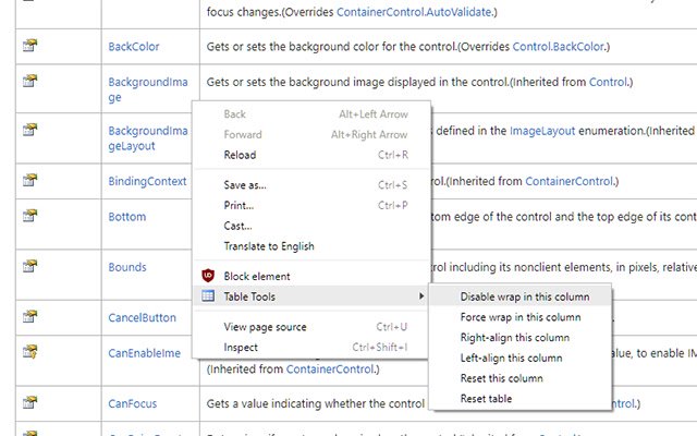 Strumenti tabella del negozio Web di Chrome da eseguire con OffiDocs Chromium online