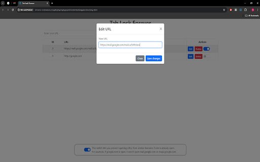 Tab Lock Forever  from Chrome web store to be run with OffiDocs Chromium online