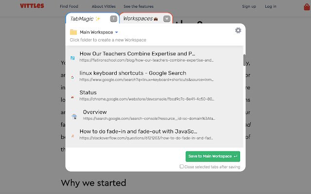 TabMagic Vim inspireerde Bookmark Manager van de Chrome-webwinkel om online met OffiDocs Chromium te worden uitgevoerd