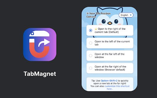 TabMagnet Open Tabs Next to Current  from Chrome web store to be run with OffiDocs Chromium online