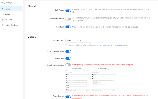 Tab Manager for Voyage 标签管理器  from Chrome web store to be run with OffiDocs Chromium online