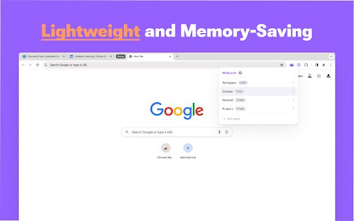 Tab manager MySpaces  from Chrome web store to be run with OffiDocs Chromium online
