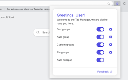 Tab Manager sort, group and more  from Chrome web store to be run with OffiDocs Chromium online
