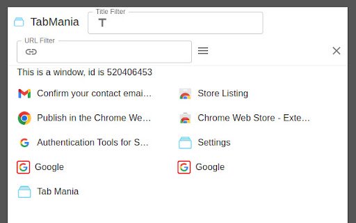 TabMania  from Chrome web store to be run with OffiDocs Chromium online