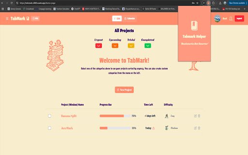 TabMark Helper  from Chrome web store to be run with OffiDocs Chromium online