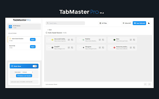 TabMaster Pro Tab Manager  Organizer  from Chrome web store to be run with OffiDocs Chromium online