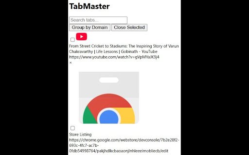 TabMaster: Simple Tab Manager  from Chrome web store to be run with OffiDocs Chromium online