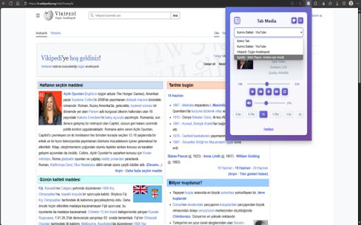 Tab Media  from Chrome web store to be run with OffiDocs Chromium online