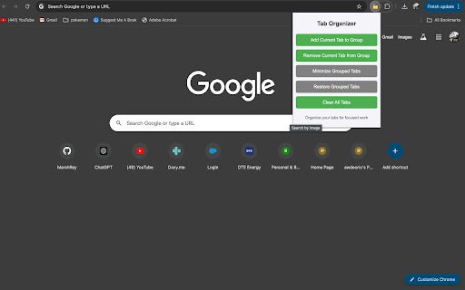 Tab Organizer for Focused Work  from Chrome web store to be run with OffiDocs Chromium online