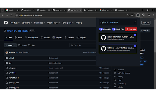 TabRegex  from Chrome web store to be run with OffiDocs Chromium online