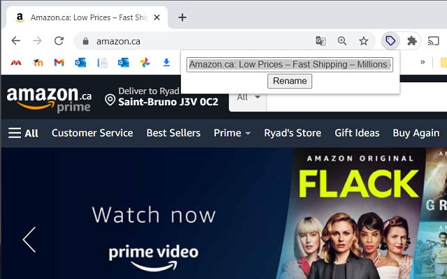 Tab Rename  from Chrome web store to be run with OffiDocs Chromium online