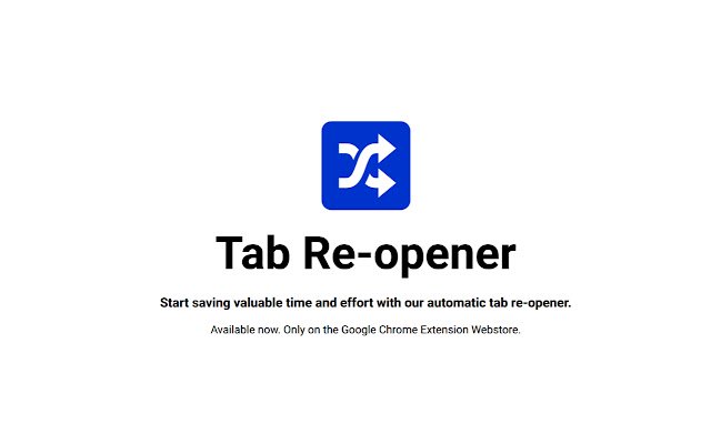 Tab Re opener จาก Chrome เว็บสโตร์เพื่อรันด้วย OffiDocs Chromium ออนไลน์