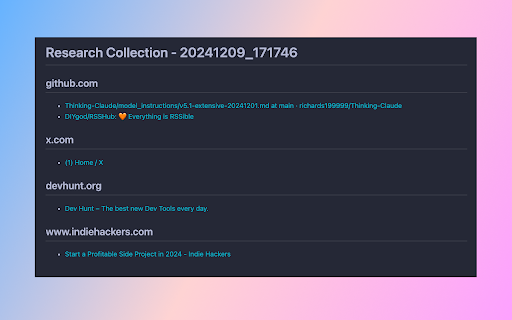 Tab Researcher  from Chrome web store to be run with OffiDocs Chromium online