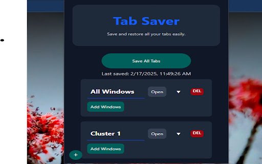 Tab Saver  from Chrome web store to be run with OffiDocs Chromium online