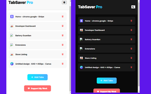 TabSaver Pro  from Chrome web store to be run with OffiDocs Chromium online