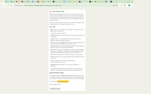 Tabs By Time  from Chrome web store to be run with OffiDocs Chromium online